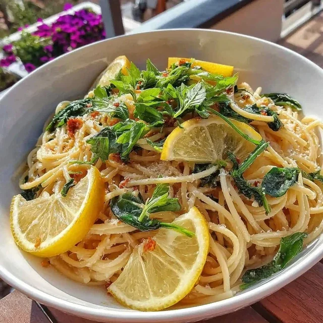 Cremige Zitronen-Spinat-Pasta