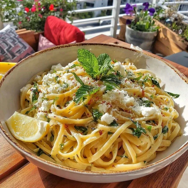 Cremige Zitronen-Spinat-Pasta