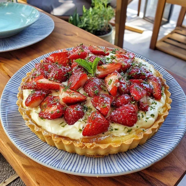 Oster-Erdbeertarte mit Zitronencreme
