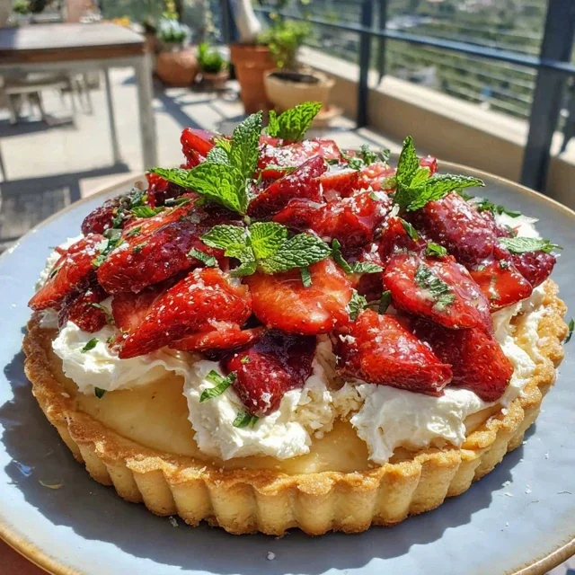 Oster-Erdbeertarte mit Zitronencreme