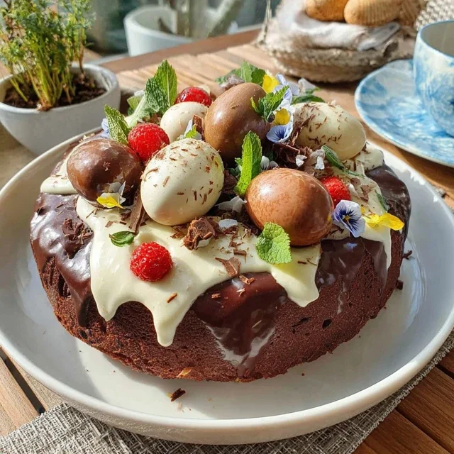 Osternest-Schokoladenkuchen