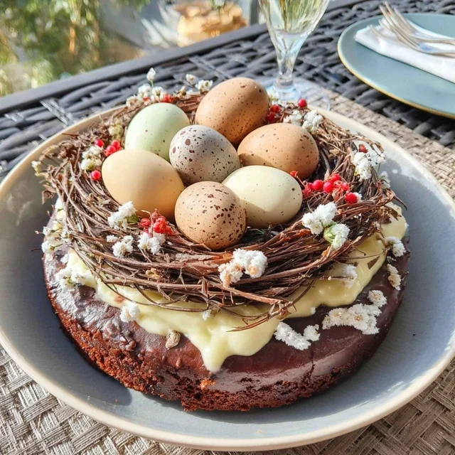 Osternest-Schokoladenkuchen