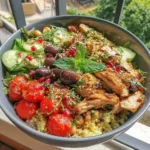 Proteinreiche Hähnchen-Quinoa-Bowl für die Lunchbox