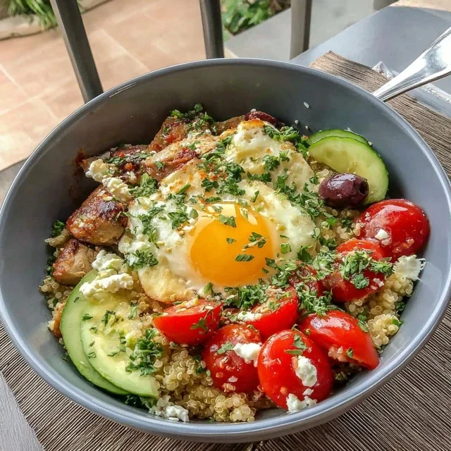 Proteinreiche Hähnchen-Quinoa-Bowl für die Lunchbox