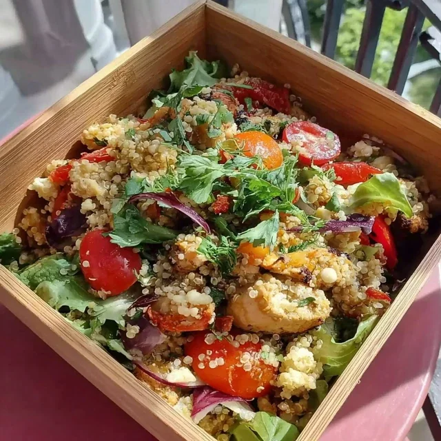 Proteinreiche Hähnchen-Quinoa-Bowl für die Lunchbox
