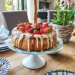 Marmorkuchen mit Vanille und Erdbeere